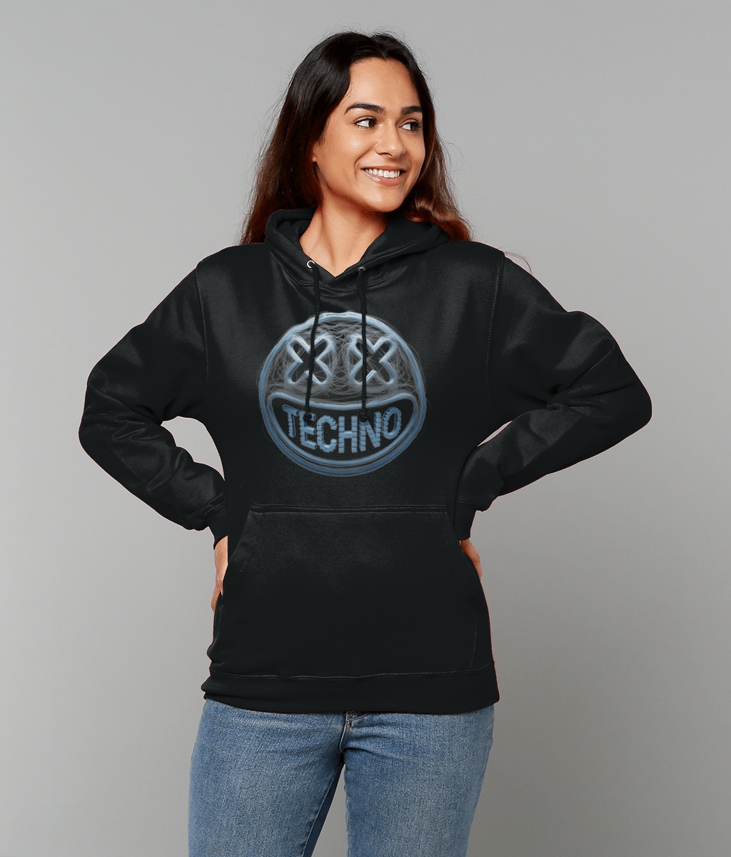 Techno smiley - Unisex hoodie - techno Saved me - black