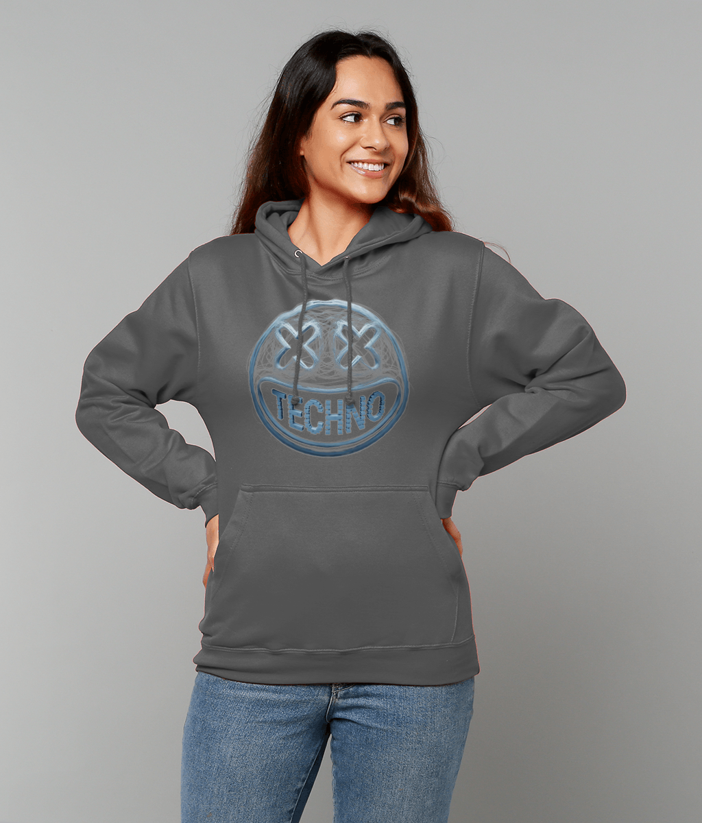 Techno smiley - Unisex hoodie - techno Saved me - grey